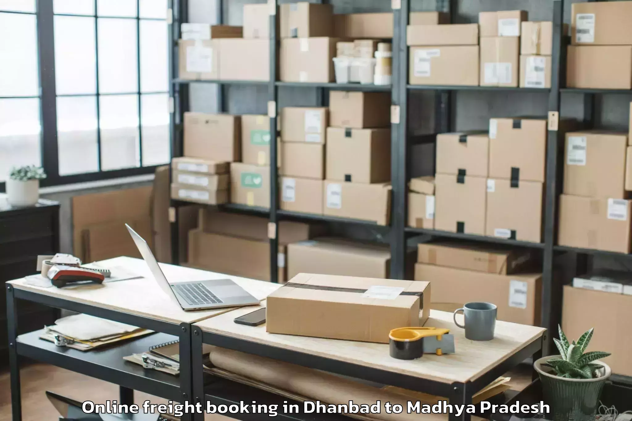 Quality Dhanbad to Kothi Online Freight Booking